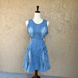 BeBe Blue Denim Midi Dress